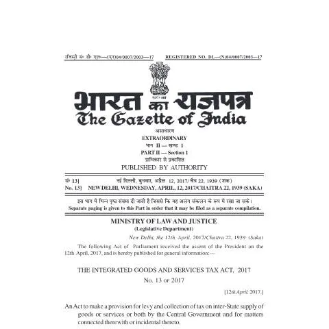 Document preview: The Significance of the IGST Bill in India's Tax System — Taxes (CERFA n°IGST-bill)