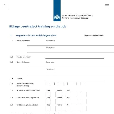 Documentvoorvertoning: Cruciale rol van de Bijlage Leertraject Training on the Job — Immigratie & visa (CERFA n°7154)