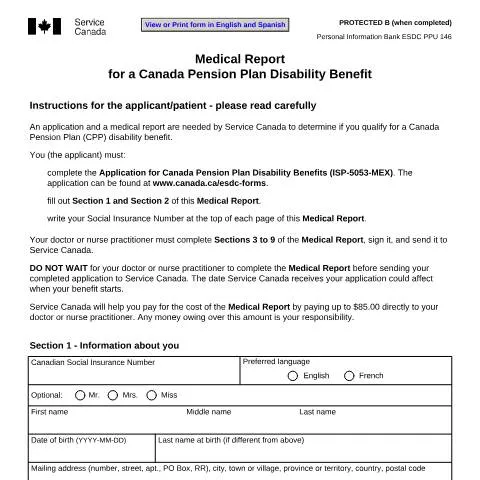 Document preview: Understanding CPP Disability Benefits Application (ISP5053-MEX) — Taxes (CERFA n°ISP5053-MEX)