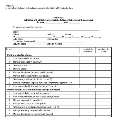 Document preview: Rolul Anexei 42 în gestionarea marcajelor economice — Impozite & fiscalitate (CERFA n°A42_NMT8CF)