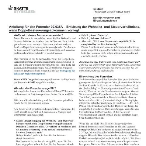 Document preview: Forståelse af Dokument 02.035 om Bopæl og Skattepligt — Skatter & skat (CERFA n°02.035)
