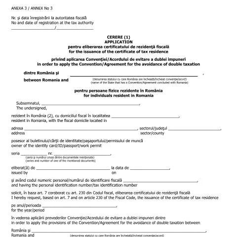 Document preview: Ghid pentru obținerea certificatului de rezidență fiscală în România — Impozite & fiscalitate (CERFA n°A3_OMFP_583_2016)