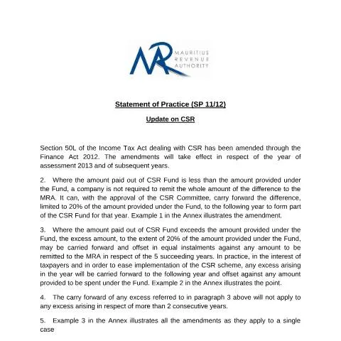Document preview: Understanding SOP1112CSR's Impact on CSR Practices — Government & admin (SOP1112CSR)