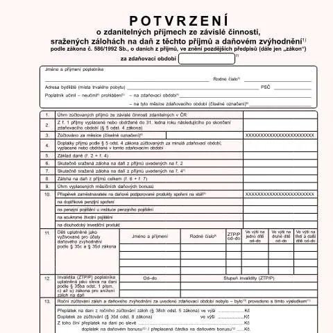 Document preview: Důležitost Potvrzení o zdanitelných příjmech ze závislé činnosti — Daně a fiskální záležitosti (CERFA n°25 5460)