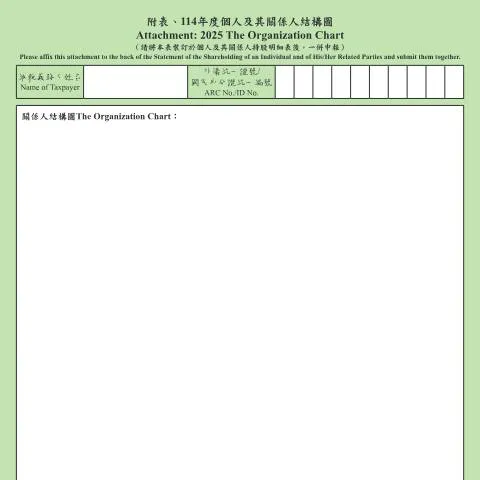 Document preview: 深入了解個人所得基本稅額申報表(外僑)的填寫與流程 — Taxes (CERFA n°114年度個人及其關係人結構圖)