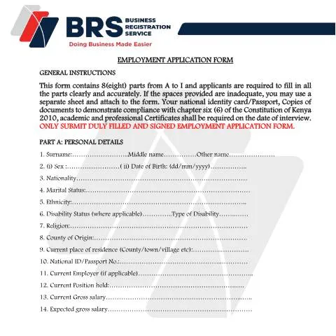 Document preview: Essential Guide to the BRS-FORM-APPLICATION for Job Seekers — Government & admin (CERFA n°BRS-FORM-APPLICATION)