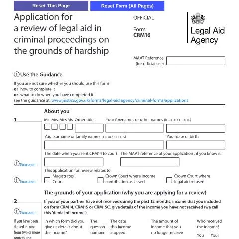 Document preview: Financial Hardship and Legal Aid: Your CRM16 Review Rights — Government & admin