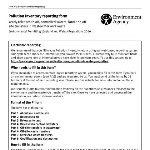 Document preview: Understanding Pollution Inventory Reporting for Environmental — Environment & energy