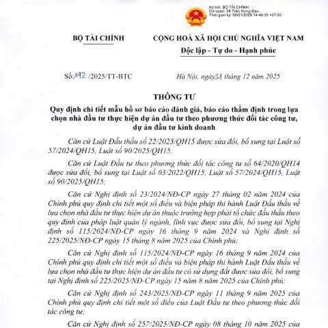 Document preview: Thông tư 142/2025/TT-BTC: Quy trình và ý nghĩa nộp hồ sơ — Thuế & tài chính (CERFA n°142/2025/TT-BTC)