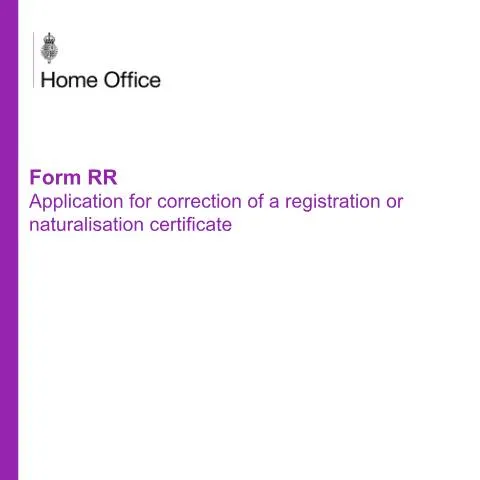 Document preview: How to Amend Your British Citizenship Certificate Using Form RR — Civil status & identity