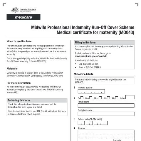 Document preview: Understanding the ROCS Midwife Medical Certificate for Maternity — Health (CERFA n°MO043)