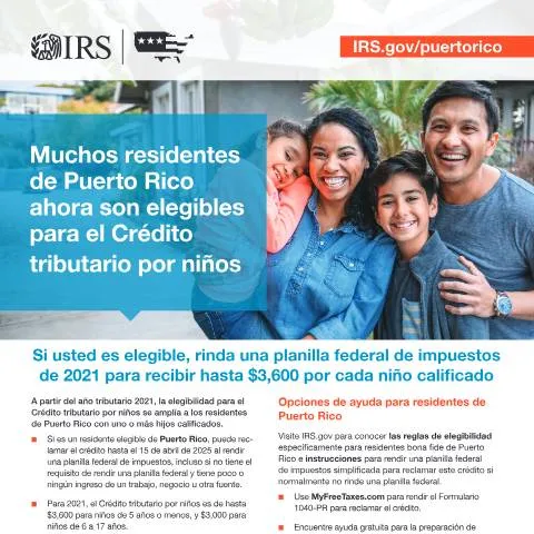 Document preview: The Importance of IRS Publication P5649PRS for Puerto Rican Families — Taxes (CERFA n°PUB-5649PRS)