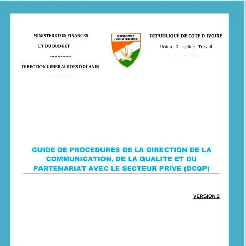 Aperçu du document Comprendre les PROCÉDURES DCQP en Côte d'Ivoire — Démarches administratives