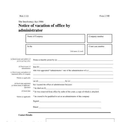 Document preview: Understanding the Notice of Vacation of Office by Administrator — Government & admin