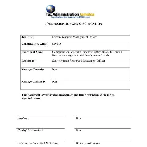 Document preview: Guide to Filling Out the Human Resource Management Officer Level 5 — Work & employment (CERFA n°Human+Resource+Management+Officer)