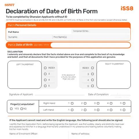 Document preview: Understanding the ISS8 Declaration of Date of Birth Form — Civil status & identity (CERFA n°ISS8)