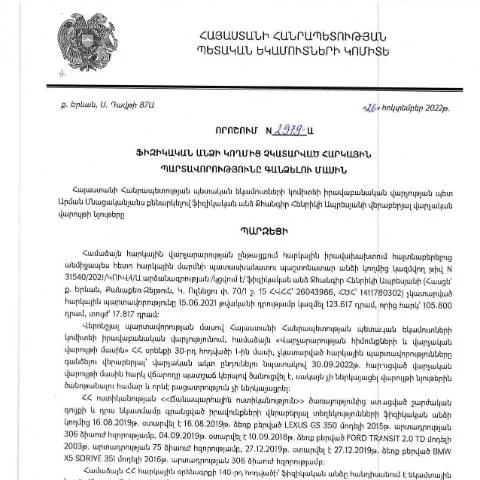 Document preview: ՀՀ ՊԵԿ 2979-Ա որոշման նշանակությունը հարկային պարտավորությունների — Հարկեր և հարկային քաղաքականություն (CERFA n°N2979)