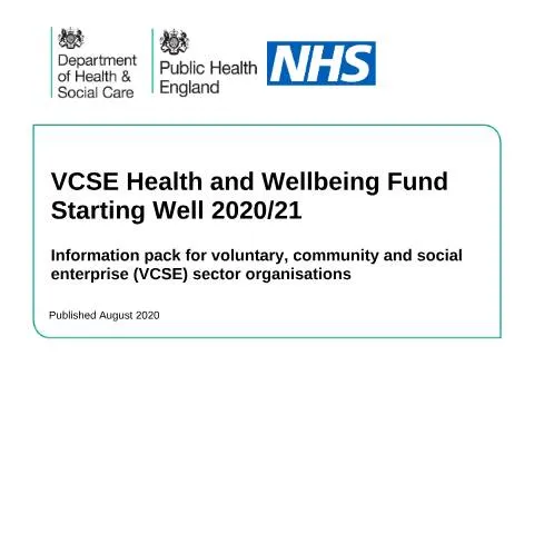 Document preview: Navigating the VCSE Health and Wellbeing Fund Application Process — Health
