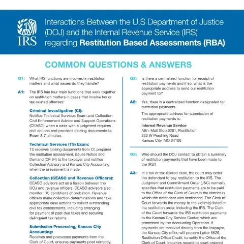 Document preview: Understanding IRS Publication 6030 for Tax Restitution — Taxes (CERFA n°PUB-6030)