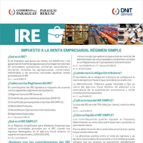 Vista previa del documento Guía para presentar el formulario IRE Simple Cartilla 26.08.24 en — Trámites administrativos