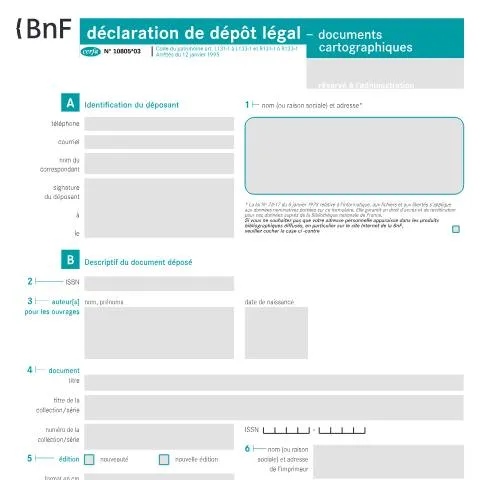 Aperçu du document Formulaire 10805*03 : déclaration obligatoire cartes et atlas — Démarches administratives (CERFA n°10805*03)