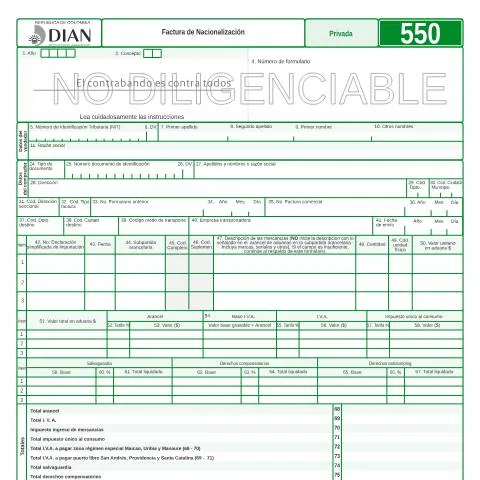 Vista previa del documento Importancia de la Factura de Nacionalización en Colombia — Trámites administrativos (CERFA n°F550-2010)
