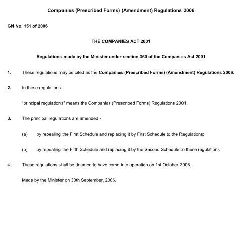 Document preview: The Importance of GN. 151 of 2006 for Entrepreneurs — Government & admin (GN.-151-of-2006)