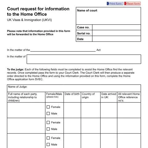 Document preview: Form EX660: How UK Courts Access Home Office Immigration Data — Legal & justice