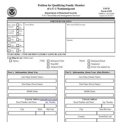 Document preview: The Essential Guide to USCIS Form I-929 for U-1 Nonimmigrants — Immigration & visas (CERFA n°I-929)