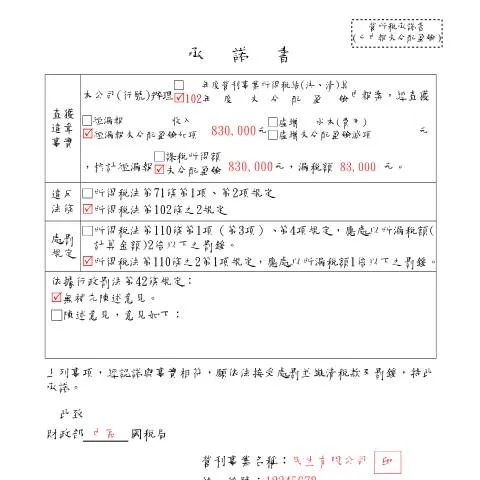 Document preview: 填寫違章承諾書的正確流程與注意事項 — Taxes (CERFA n°已申報未分配盈餘-填表範例(pdf))