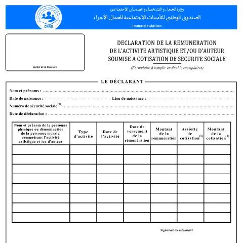 Aperçu du document Comprendre le Formulaire IM-06 pour les Artistes en Algérie — Emploi & travail (CERFA n°IM-06)