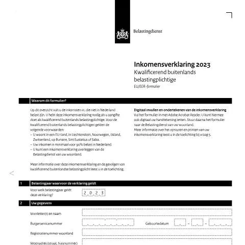 Documentvoorvertoning: Inkomensverklaring 2023: Wat u moet weten — Belastingen (CERFA n°ib0591z31fol)