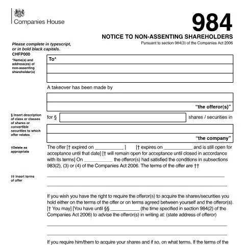 Document preview: Understanding the Notice to Non-Assenting Shareholders in Takeovers — Government & admin