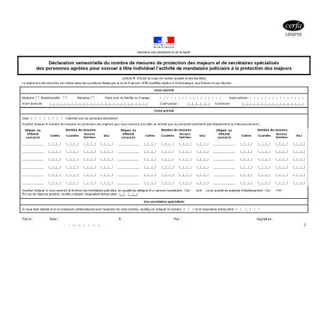 Aperçu du document Transparence des mandataires : la déclaration semestrielle obligatoire — Démarches administratives (CERFA n°13932*02)