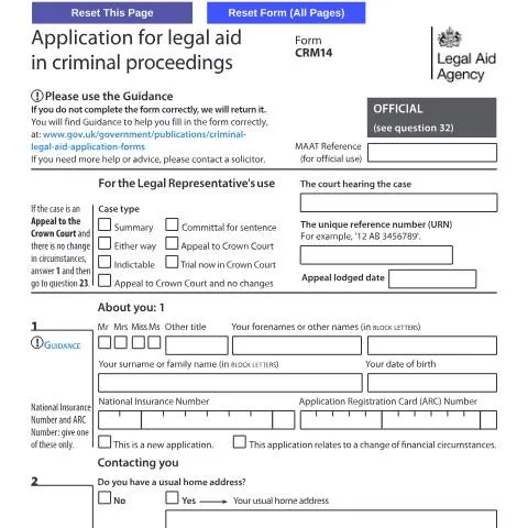 Document preview: How to Complete CRM14 Criminal Legal Aid Application Successfully — Government & admin