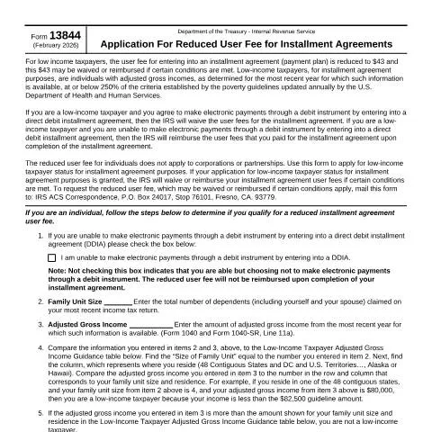 Document preview: Navigating IRS Form 13844 for Financial Relief — Taxes (CERFA n°13844)