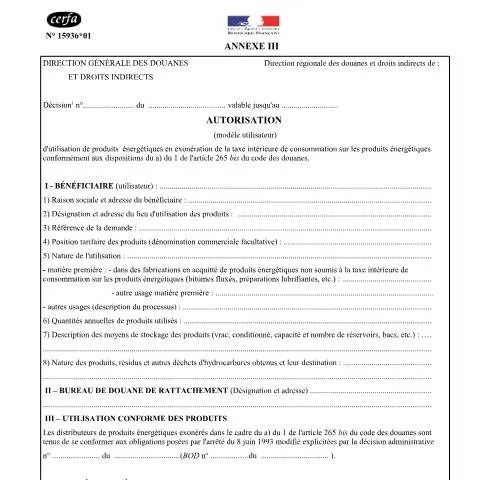 Aperçu du document Autorisation professionnelle : mode d'emploi du formulaire 15936*01 — Démarches administratives (CERFA n°15936*01)