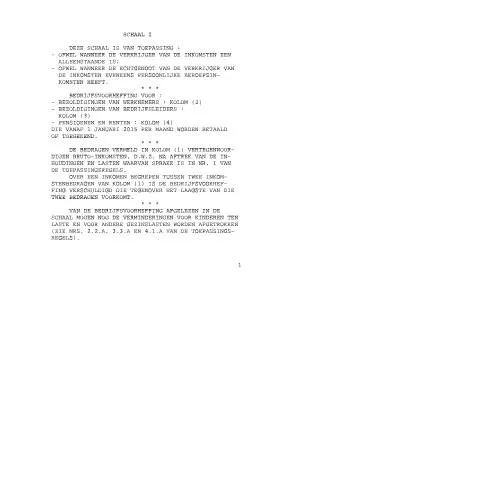 Aperçu du document Comprendre le Schalen 1 janvier 2015 pour vos impôts — Impôts & fiscalité (CERFA n°schaal101214NL)