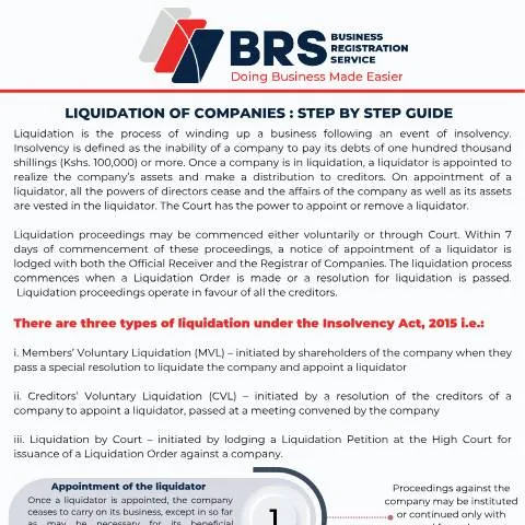 Document preview: Essential Guide to Company Liquidation in Kenya — Government & admin (CERFA n°Liquidation-of-Companies_Step-By-Step)