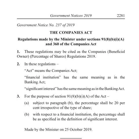 Document preview: Overview of Mauritius Beneficial Owner Regulations 2019 — Government & admin (Companies-Act-Beneficial-owner-Percentage-of-shares-Regulations-2019-1)