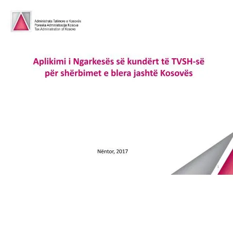 Document preview: Udhëzues për Ngarkesën e Kundërt të TVSH-së në Kosovë — Tatime & fiskalitet