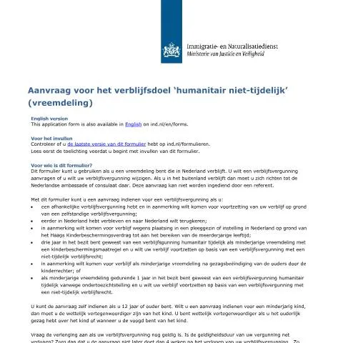 Documentvoorvertoning: Cruciale stappen voor humanitaire verblijfsvergunning in Nederland — Immigratie & visa (CERFA n°7027)