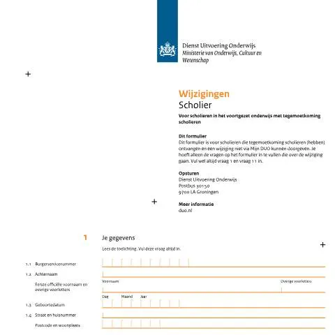 Documentvoorvertoning: Belang van het Wijzigingen Scholier Formulier — Onderwijs & opleiding