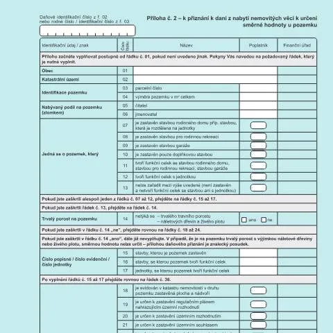Document preview: Jak správně vyplnit Přílohu č. 2 k dani z nabytí nemovitých věcí — Daně a fiskální záležitosti (CERFA n°25 5548)
