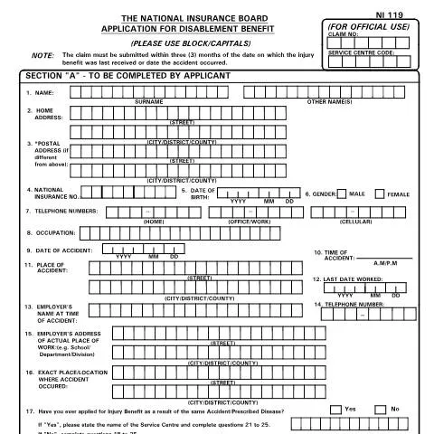 Document preview: Mastering the NI119 Form for Financial Support — Government & admin (CERFA n°NI119)
