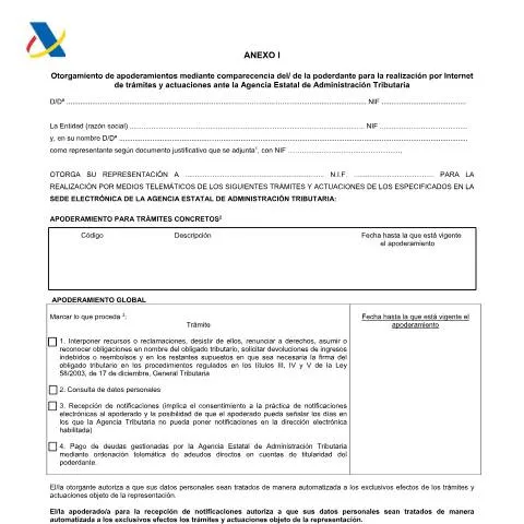 Vista previa del documento Otorgamiento de Apoderamientos en la AEAT para Trámites Digitales — Trámites administrativos