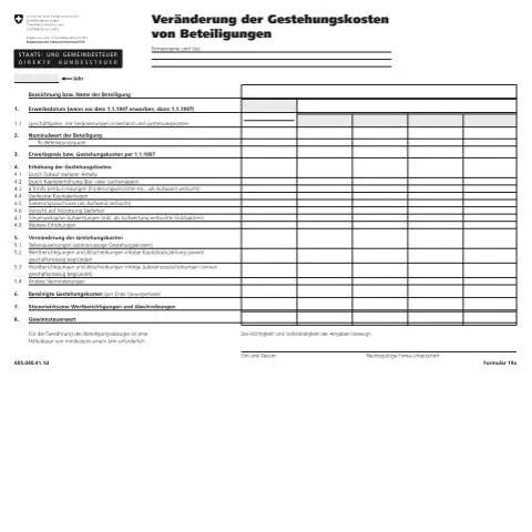 Dokumentvorschau: Verfahren zur Meldung von Gestehungskostenänderungen bei Beteiligungen — Steuern (19a)