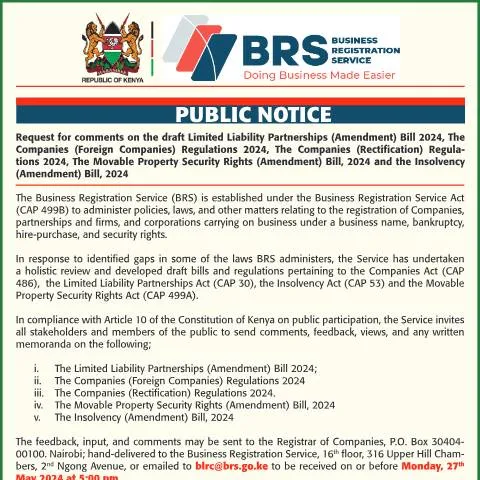 Document preview: Understanding Kenya's Approved Public Notice for Stakeholder — Government & admin (CERFA n°Approved_Public_Notice-1)