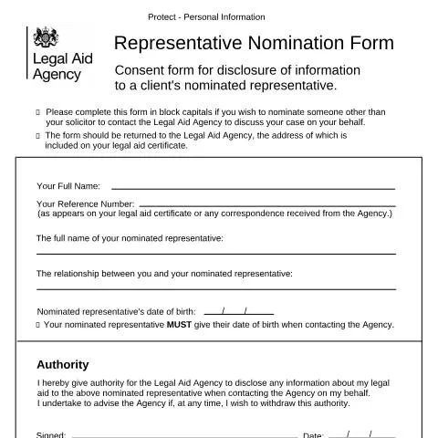 Document preview: How to Appoint a Representative for Legal Aid Communications — Legal & justice