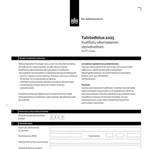 Documentvoorvertoning: Belang van de Inkomensverklaring 2025 Fins voor belastingplichtigen — Belastingen (CERFA n°ib0591z51folfin)